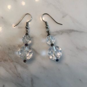 Clear Crystal Drop Earrings